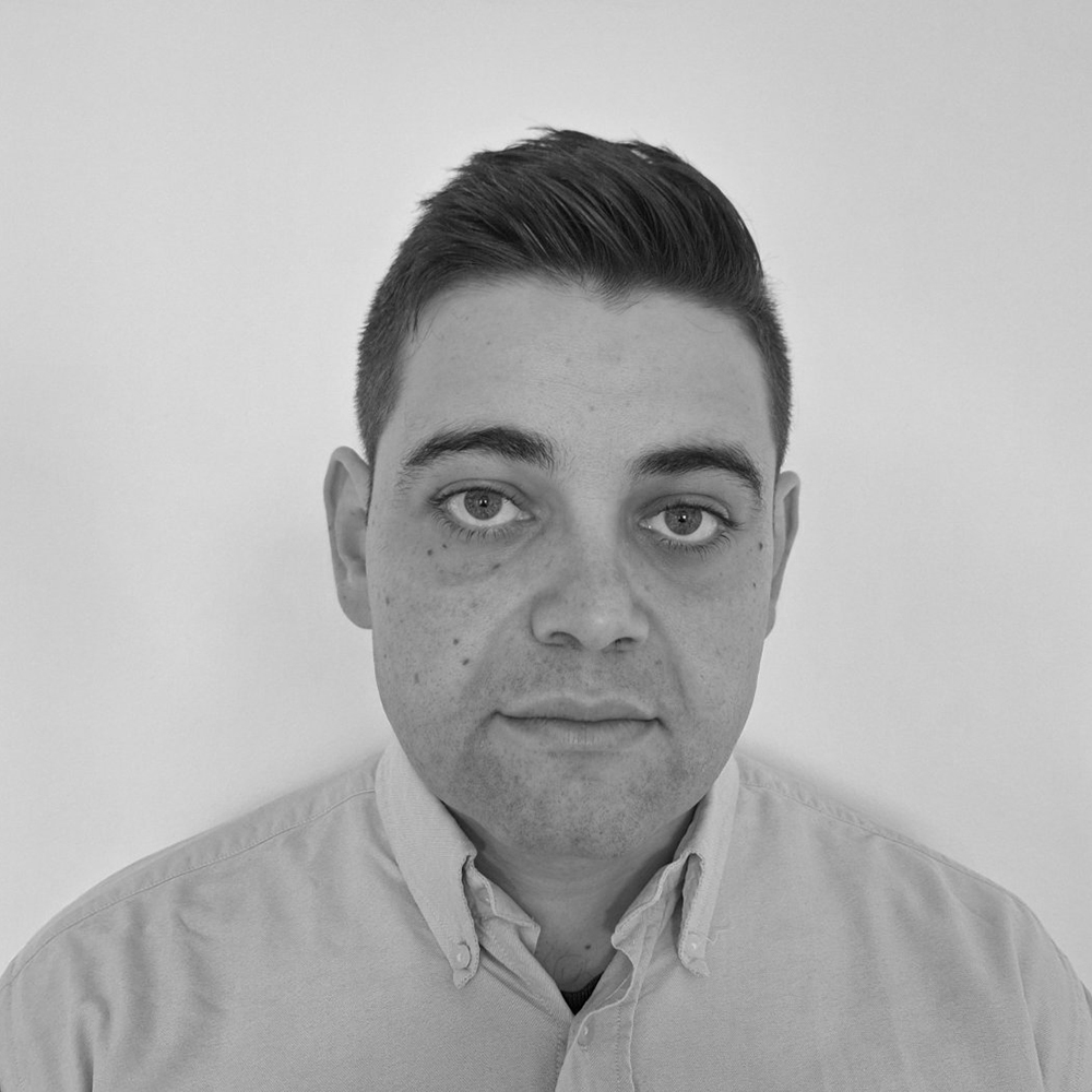 black and white headshot of Enislav Enikov, Data Protection Specialist at Allianz Bulgaria